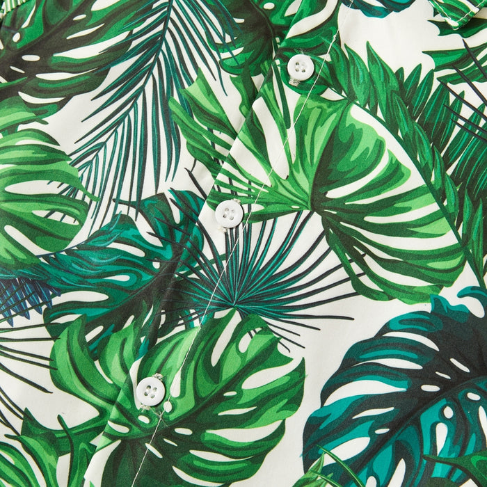 PatPat Toddler Boy Tropical Plant Print Holiday Shirt