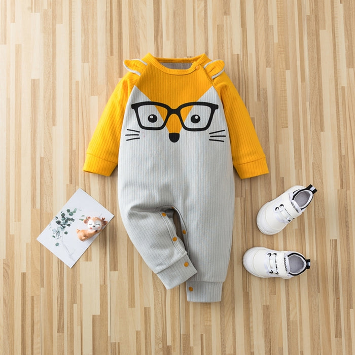 PatPat Baby Adorable Animal Color block Jumpsuit