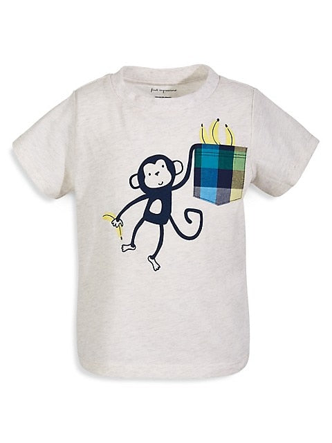 First Impressions Heather Monkey Pocket T-Shirt