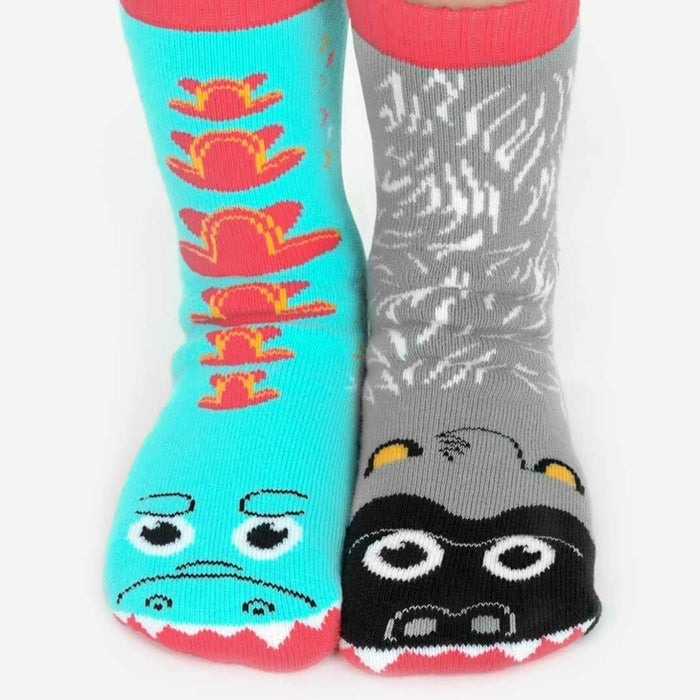 Pals Socks Giant Gorilla & Mutant Lizard Monster Kids Mismatched Socks Ages 4-8