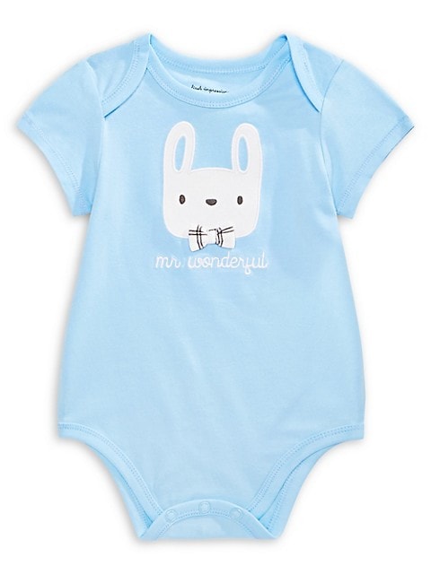 First Impressions Baby Boy's Rabbit Embroidered Bodysuit